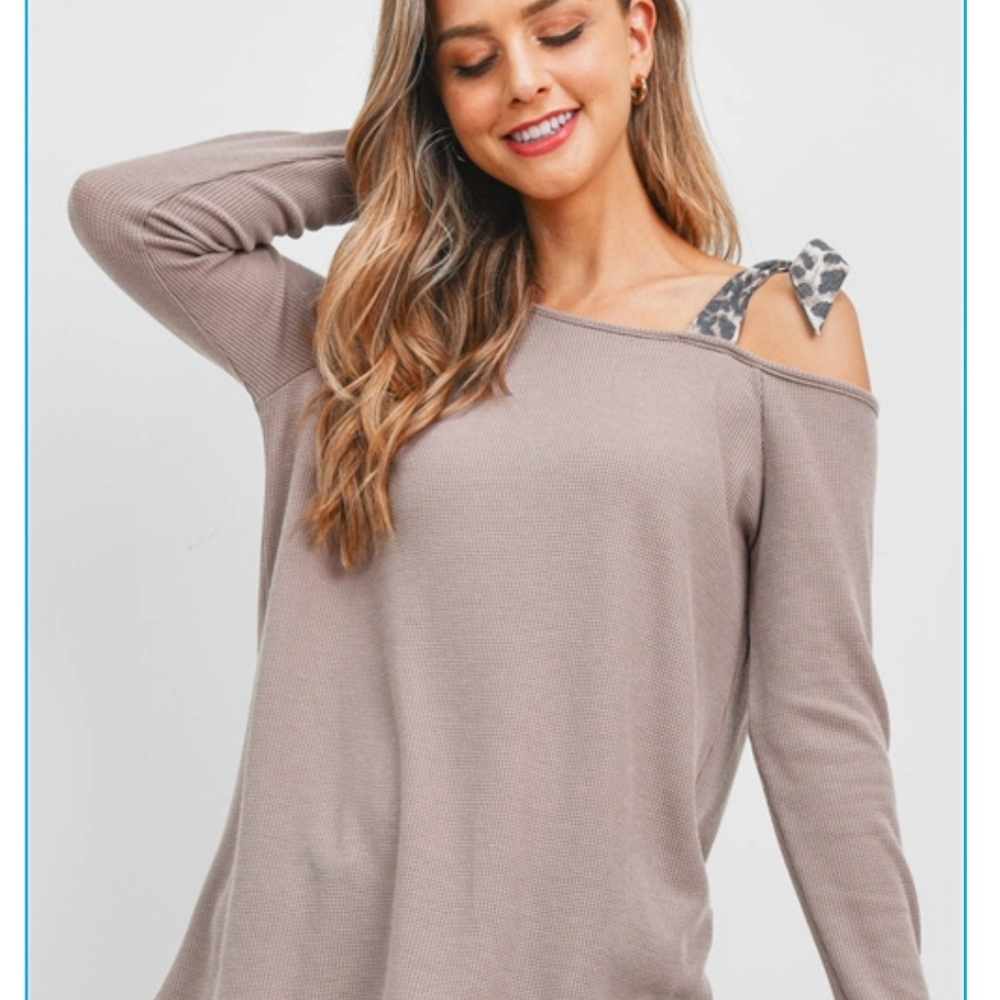 NWT Mocha Long Sleeve with Animal Print